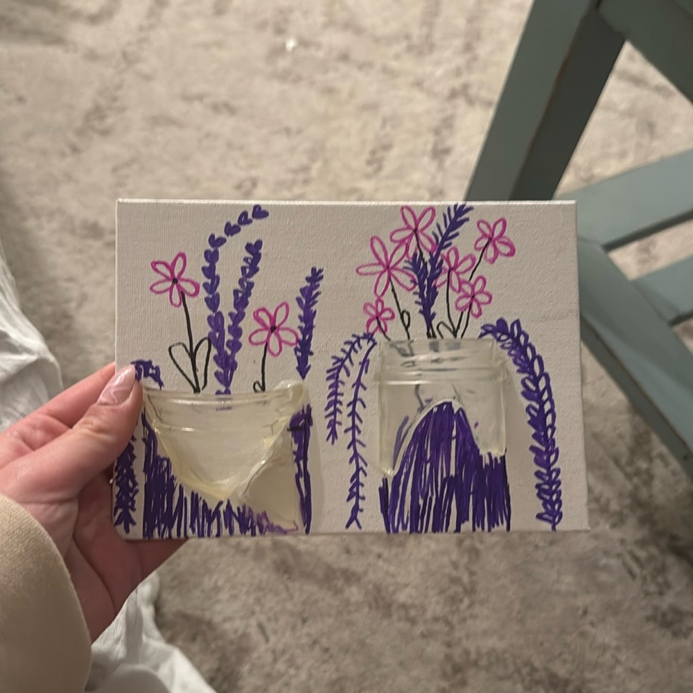 HANDMADE SEA GLASS ART - PINKS AND PURPLES